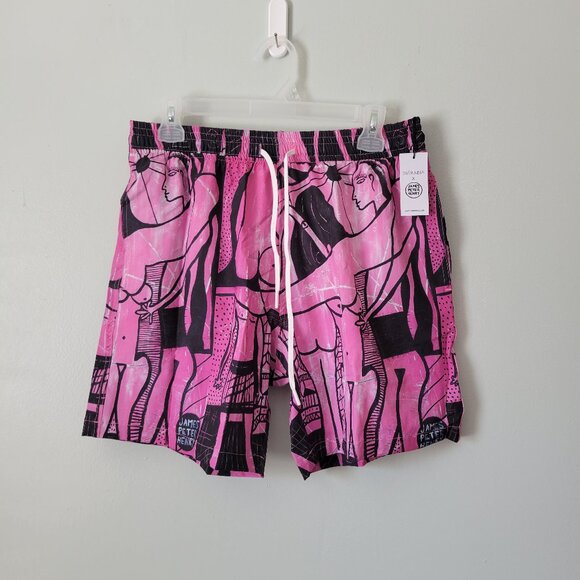 Swiminista x James Peter Henry Pink Boardshorts Men's XL Beach Swim NWT